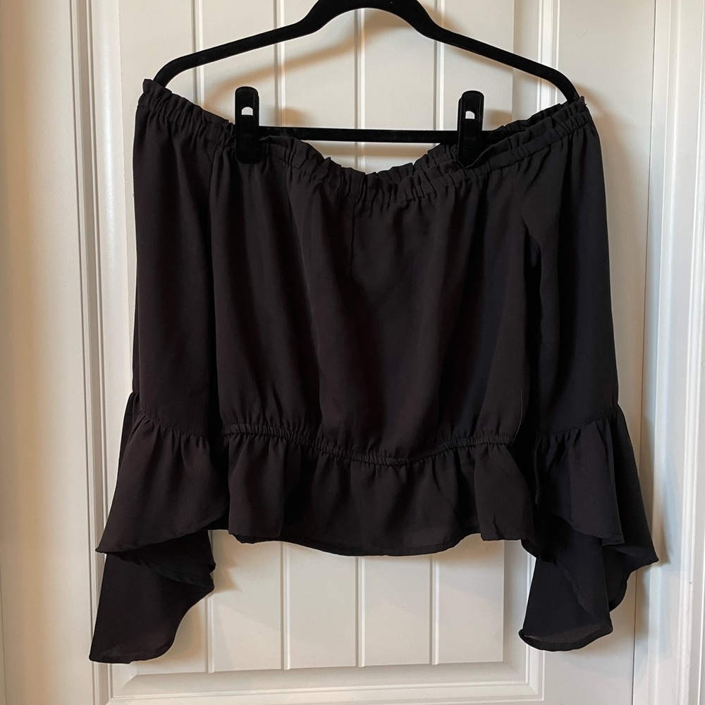Black off the shoulder top